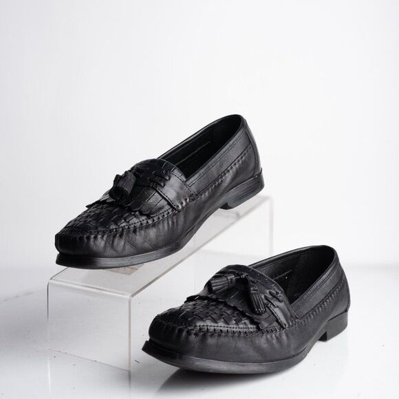 Nunn Bush Mens York Leather Loafers Black Tassel kiltie Sz US 10 in Box